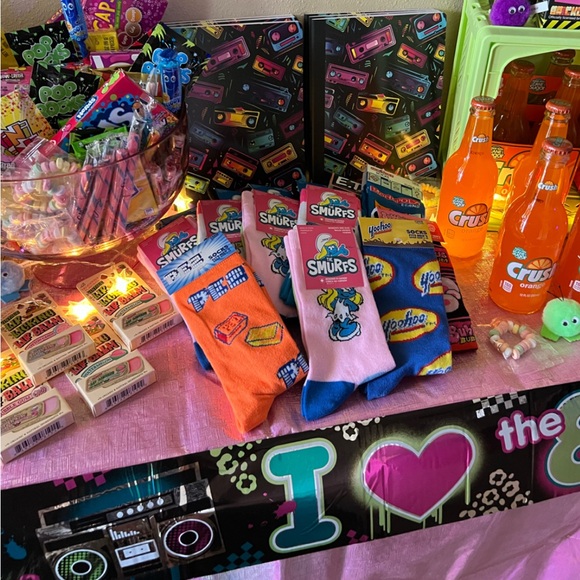 ⭐️3/15 Stocking Stuffer Smurfs 80s Smurfette Socks 1980s Retro Fun Costume - Picture 6 of 7